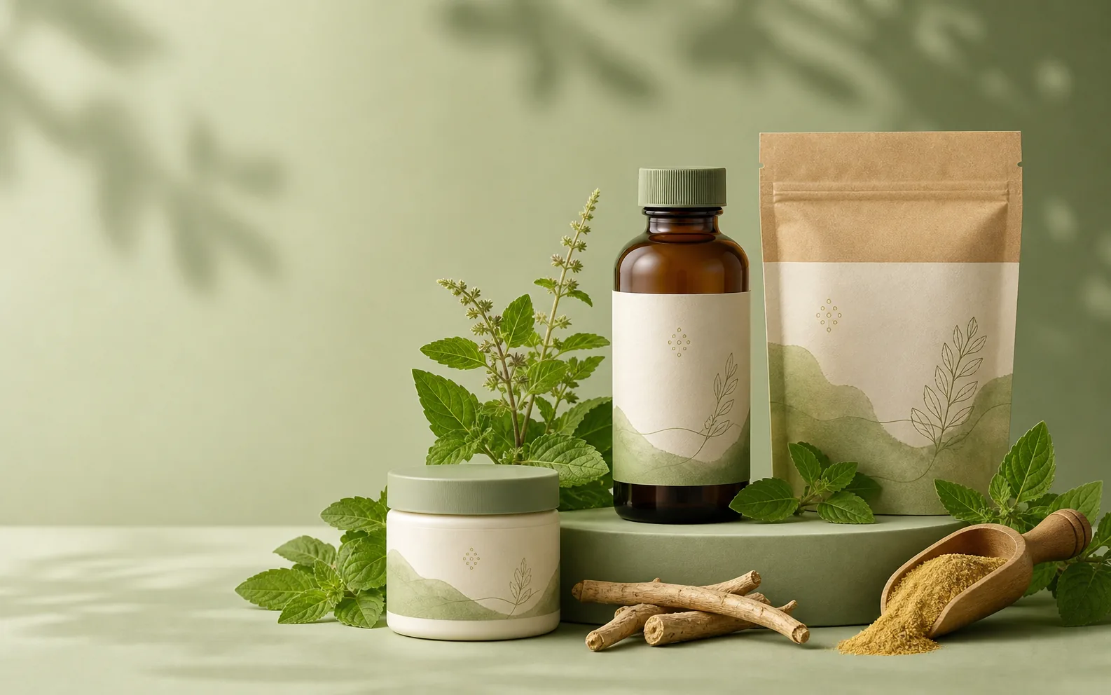 Arshveda herbal wellness collection with tulsi and ashwagandha